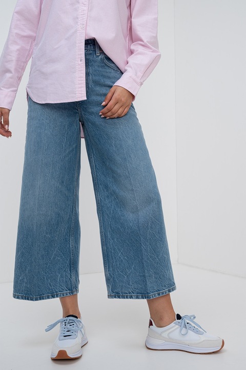 Tommy Hilfiger, Blugi capri cu croiala ampla, Albastru