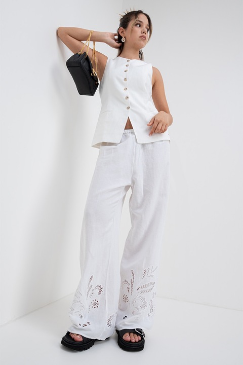 Tommy Hilfiger, Слим елек с лен, Слонова кост, 44