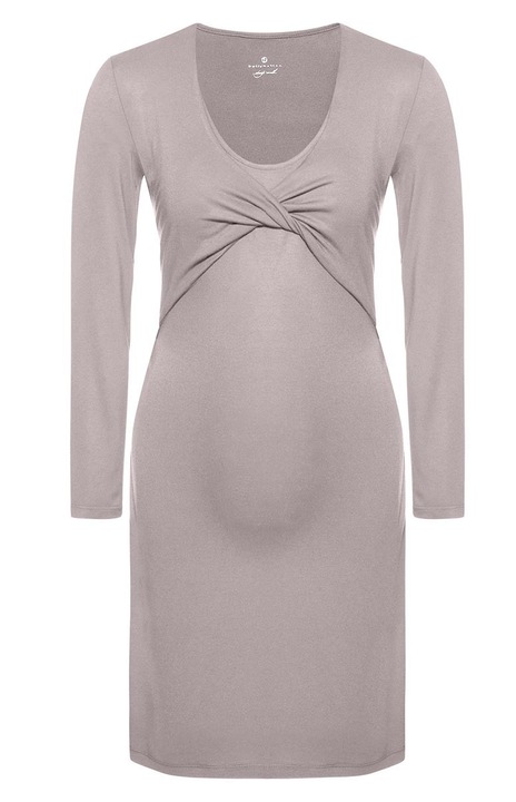 Рокля за бременни, Пъпче, сива, вискоза, еластан
