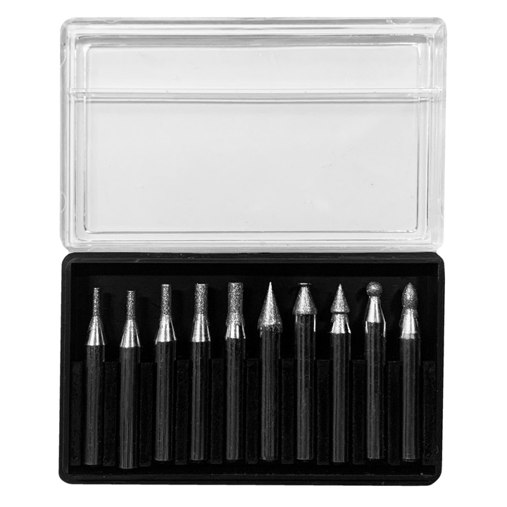 Set de 10 freze diamantate pentru slefuit (6, 35x45 mm, granulatie 100)