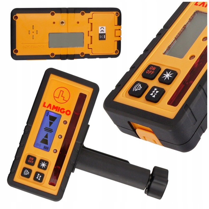 Receptor laser cu suport, Lamigo, RC-600, mod precis ±1, 5 mm, mod grosier ±2, 5 mm, senzor 125 mm, ABS + aluminiu, -20°C~+50°C, 165x76x35 mm, rosu