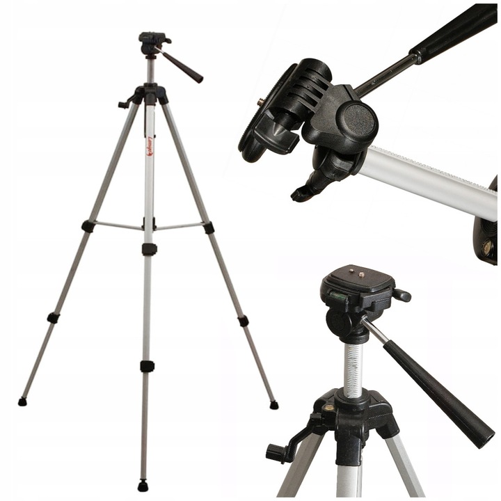 Stativ aluminiu, Lamigo, STL154M, inaltime reglabila 61–150 cm, surub 1/4", 1, 22 kg, 61x150 cm, gri