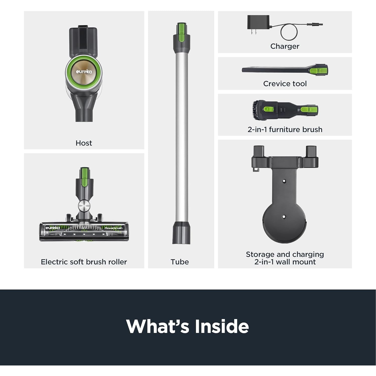 Aspirator vertical Eureka, fără fir, 2 baterii detasabile, putere mare, sistem de filtrare HEPA, 2.4kg, 0.6l