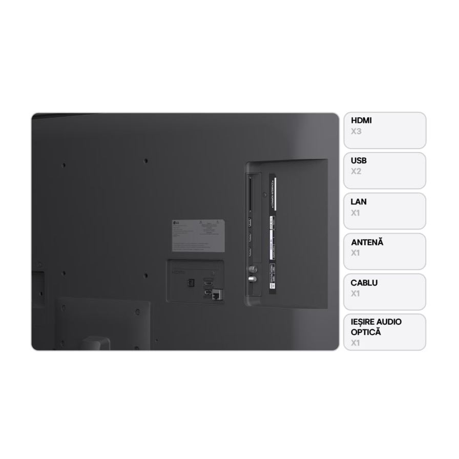 Televizor LED Smart TV, LG NanoCell AI 43NANO81A3A, 43 inch, 4K Ultra HD, Wi-Fi, CI+, 60 Hz, Negru
