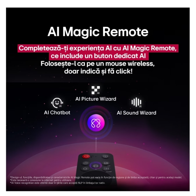 Televizor LED Smart TV, LG NanoCell AI 43NANO81A3A, 43 inch, 4K Ultra HD, Wi-Fi, CI+, 60 Hz, Negru