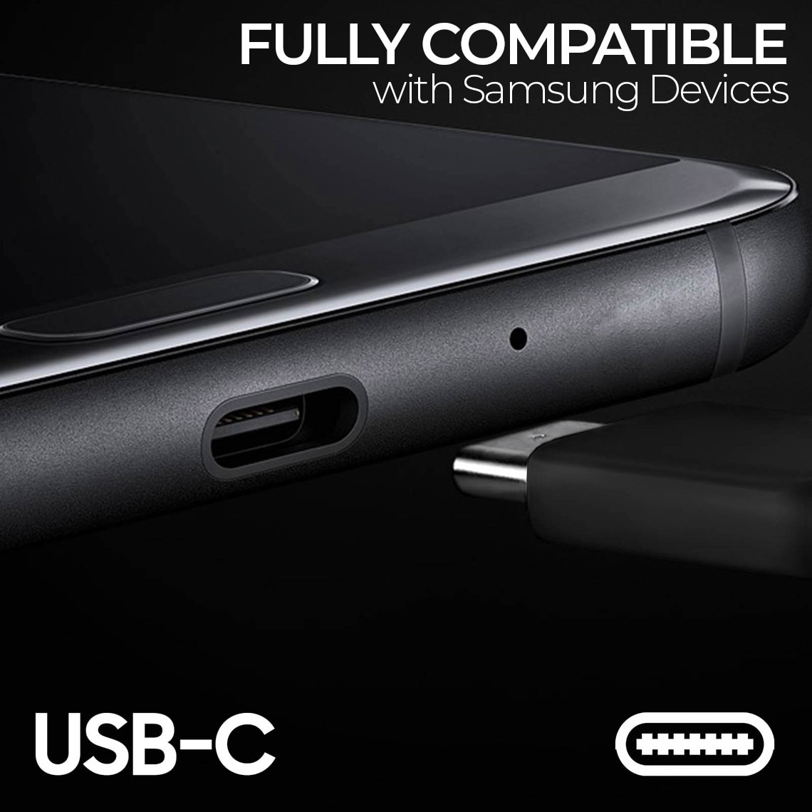 Casti cu fir, conector USB-C, In-Ear, controler si microfon pe fir, compatibile cu telefoane Samsung / Huawei / Xiaomi / Moto / Oppo, lungime 1.2m, Negre