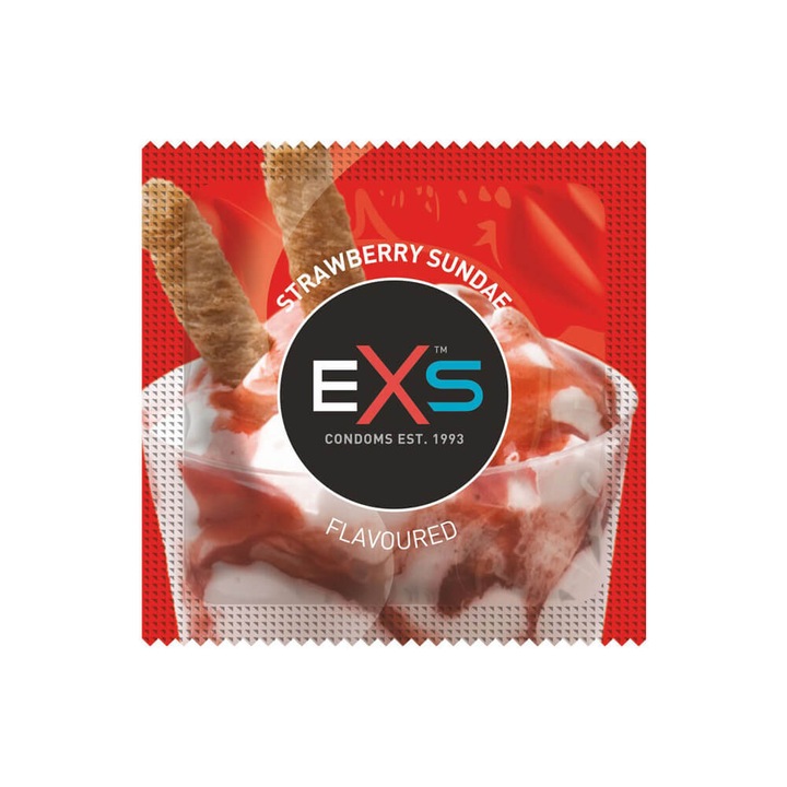 Презервативи EXS Strawberry Sundae, 10 броя