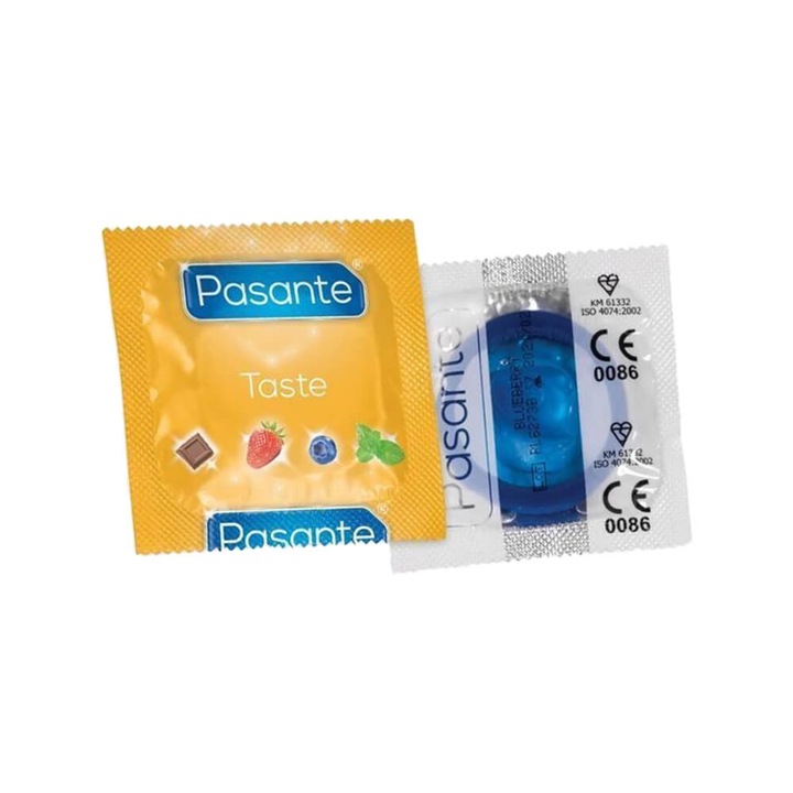 Презервативи Pasante Taste Blueberry, 10 бр