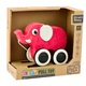 Jucarie de tras, LEAN TOYS, elefant rosu, ecologic, 19,5x14x9,5cm