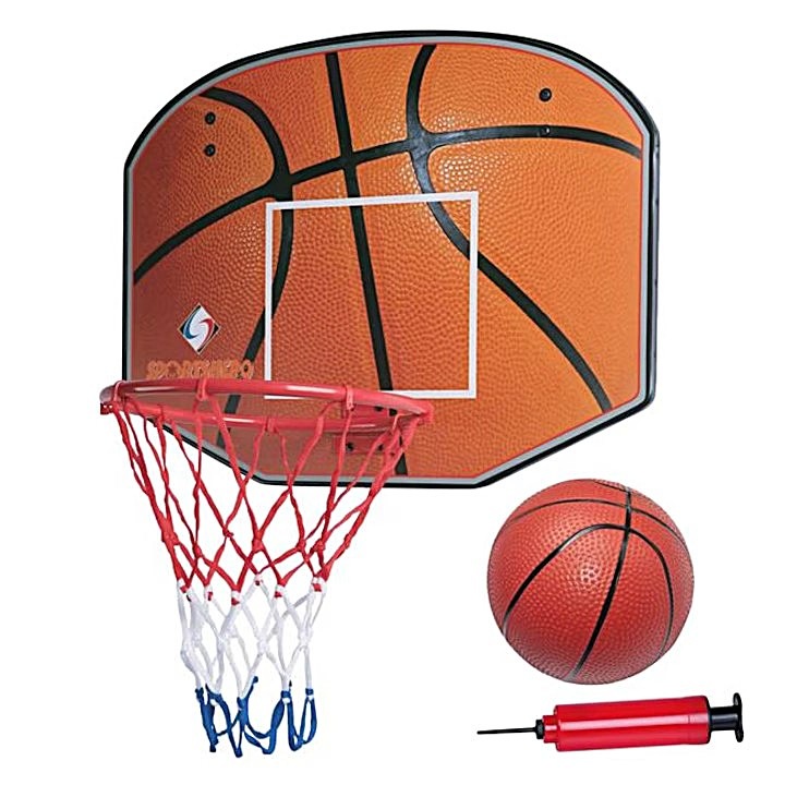 Panou de Baschet MY BASKETBALL Set Completo cu Minge, Pompa, 31cm, 60.5x45.5cm