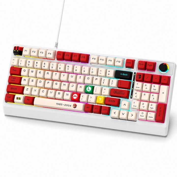 Tastatura Mecanica Gaming Timebox 60%, Hot-Swap 3/5 pin, Switch-uri liniare Red, Keycaps PBT, RGB programabil, Anti-Ghosting 100%, Carcasa translucida, straturi antifonice, Compatibila Windows, Mac, PS4, Xbox, Negru