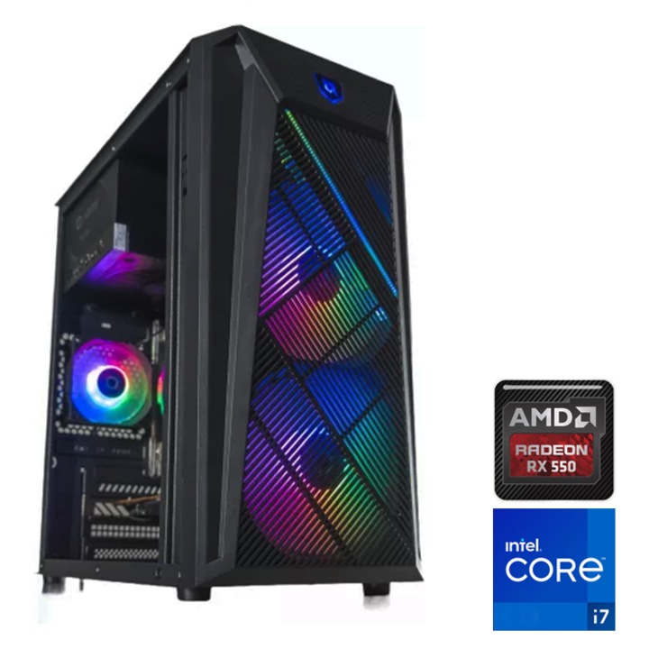 PC Gaming OK4NiTE-blt Intel QuadCore® I7-4770 Max Turbo Frequency 3.90Ghz, 16 GB RAM, 480 GB SSD, Video ATI Radeon Phantom RX 550 4GB RAM DDR5 HDMI