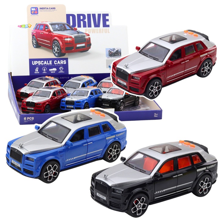 Моторизирана кола, LEAN TOYS, SUV, светлинни и звукови ефекти, 18.5x6.5x8.5 см, комплект от 6 части