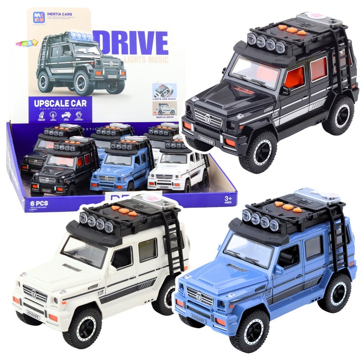 Кола със светлинни и звукови ефекти, LEAN TOYS, 17x10x7.5см, комплект от 6 части, произволен цвят