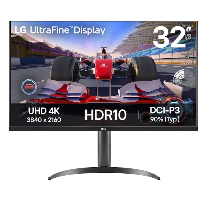 LG Ultrafine 31.5" 32UR550K-B gamer monitor VA LED, UHD 3840 x 2160, HDMI, DisplayPort, hangszórók, Pivot, 4 ms, fekete