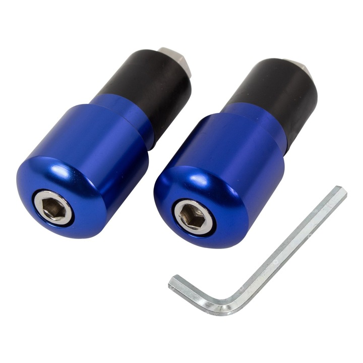 Capete de Ghidon 22mm – BIKE IT – Aluminiu – Cheita Inclusa, Culoare Albastru