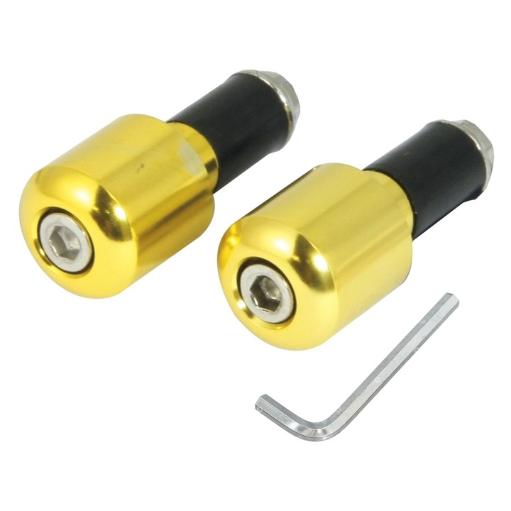 Capete de Ghidon 22mm – BIKE IT – Aluminiu – Cheita Inclusa, Culoare Auriu