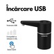 Pompa electrica apa pentru bidon HASEPE, Dozator electric apa si Aparat apa portabil, Incarcare USB, Baterie 1200 mAh, Lumina LED, Umplere rapida, Compatibil cu bidoane 5L/10L/15L, Silicon PP Rezistent, Design modern, Negru