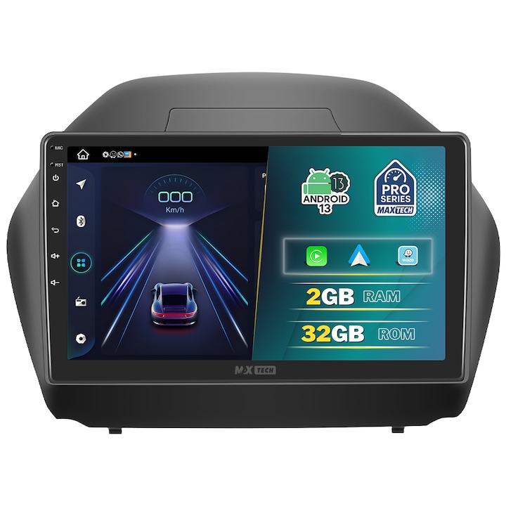 Hyundai IX35 2009-2015 navigáció, MaxTech® PRO SZÉRIA, 2 GB RAM 32 GB ROM, Carplay és Android Auto, 10" HD érintőképernyő, GPS, Wifi, Bluetooth, Rádió, USB, EQ, DSP, Waze, Youtube, Play Áruház