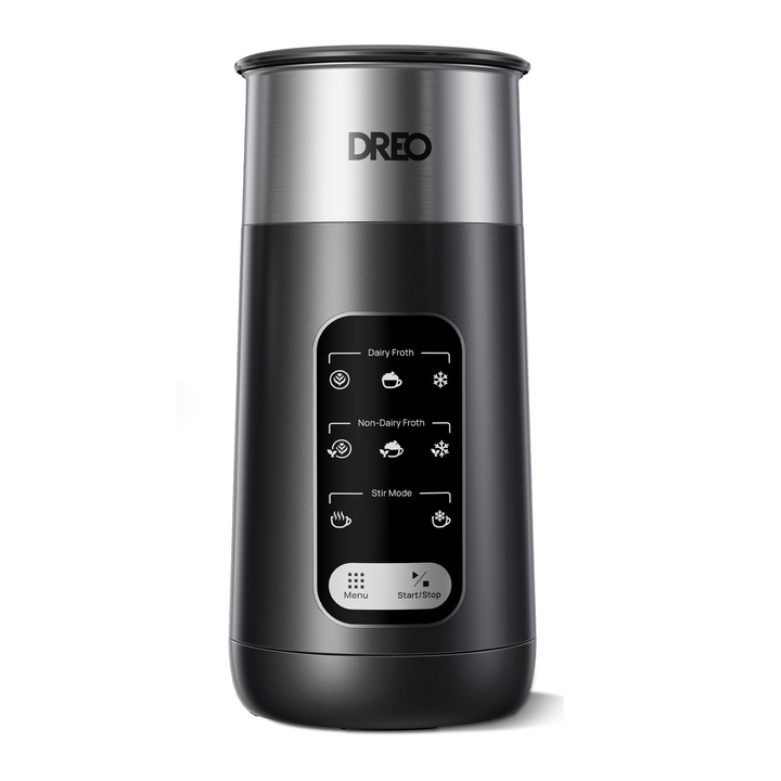 Aparat pentru spumare lapte DREO BaristaMaker Air DR-KMF002, 435 ml, 6 tipuri de spuma, compatibil cu 6 tipuri de lapte, Negru