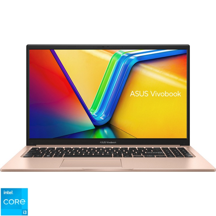 Laptop ASUS Vivobook 15 X1504VA cu procesor Intel® Core™ i3-1315U pana la 4.5GHz, 6 cores, 15.6'', Full HD, IPS, 40GB DDR4, 1 TB SSD, Intel® UHD Graphics, No OS, Terra Cotta