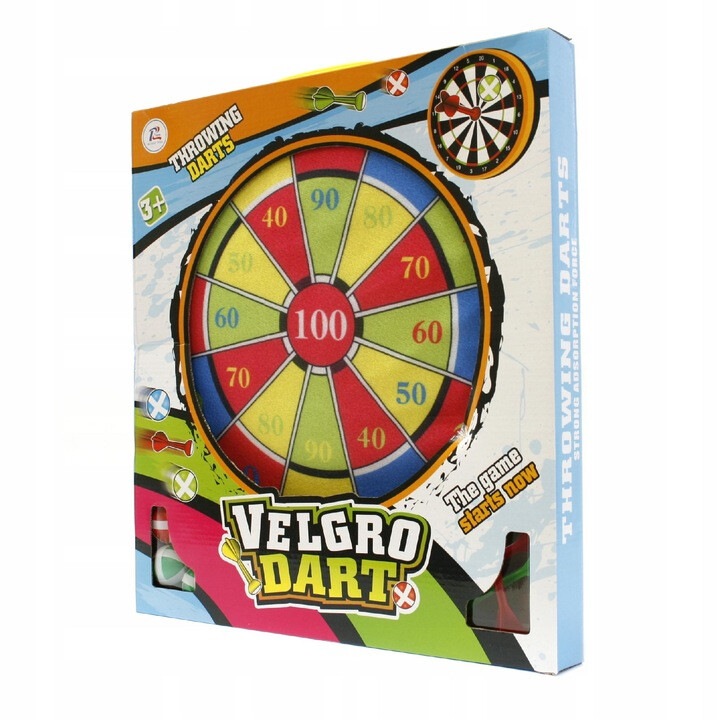 Darts játék gyerekeknek színes céltáblával, 4 darts nyíllal és golyókkal