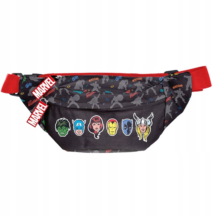 Чанта за кръста PASO Marvel, голямо отделение, регулируема презрамка, многоцветна