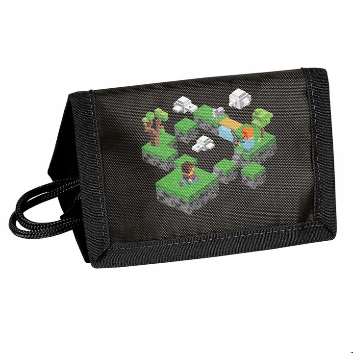 Portofel copii PASO Minecraft, negru, 12 x 8 x 2 cm