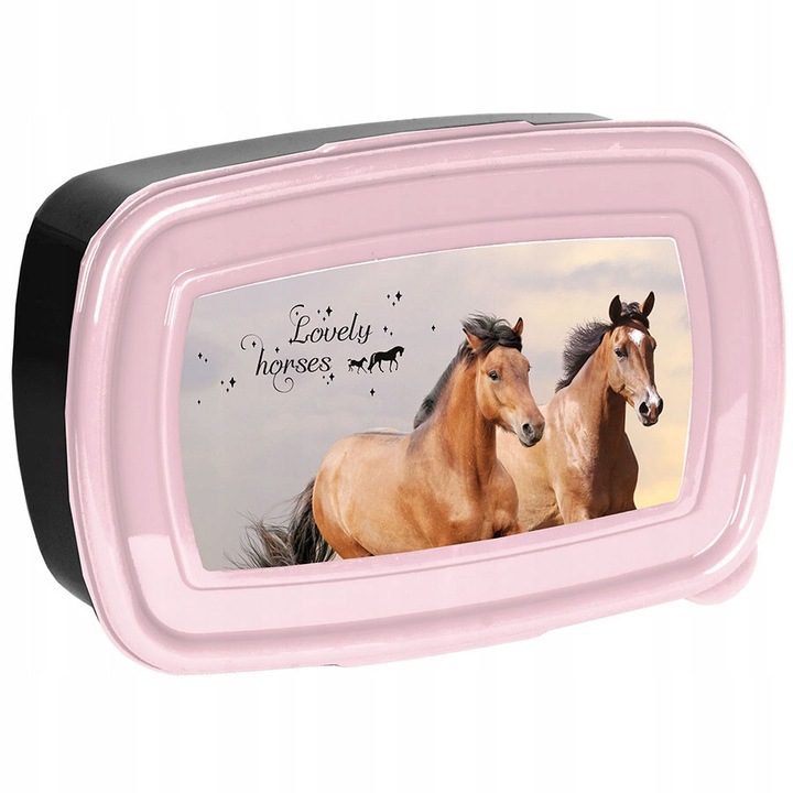 Cutie alimentara PASO, model cu cai, 750 ml, usoara, non-toxic, 18,5x13x6cm