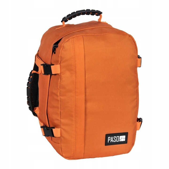 Rucsac de calatorie PASO Air Scout, rezistent la apa, 40x20x25 cm, negru/ portocaliu