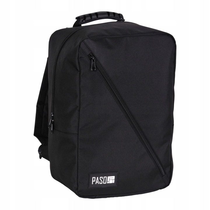 Rucsac de calatorie PASO, model Air Scout, 40x20x25 cm, negru, bagaj de mana pentru zboruri Wizzair si Ryanair