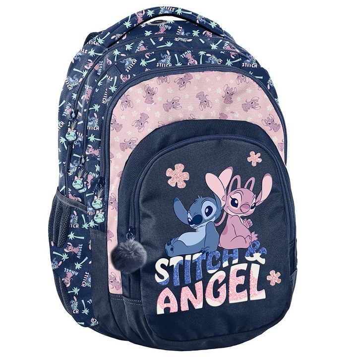 Ghiozdan scolar ergonomic, PASO, Stitch, Rucsac, 3 compartimente, Sitch Angel DS25CC-276