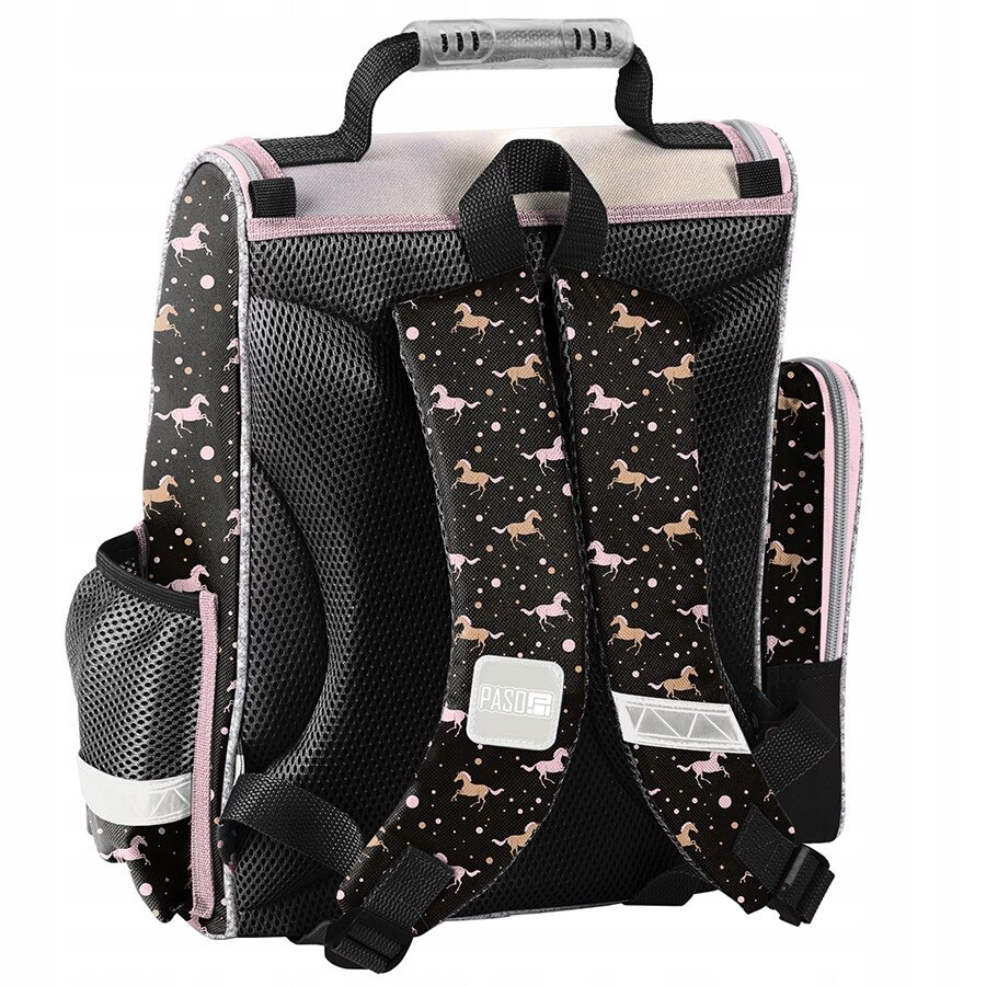 Set scolar PASO ghiozdan cai 41x27x15cm penar 19.5x13x3.5cm sac
