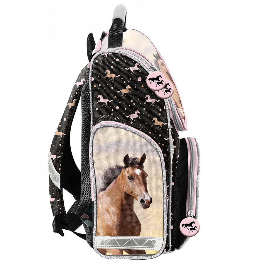 Set scolar PASO ghiozdan cai 41x27x15cm penar 19.5x13x3.5cm sac
