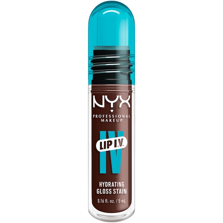 Хидратиращ гланц за устни с тинт ефект NYX PM Lip I.V. 06 Espresso Soak, 5 мл