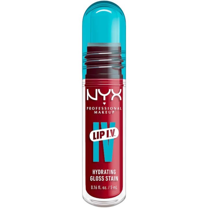 Хидратиращ гланц за устни с тинт ефект NYX PM Lip I.V. 11 Red-Y.SET.WET, 5 мл
