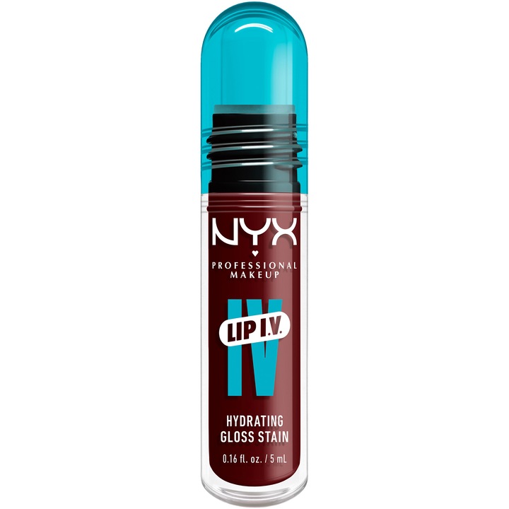 Хидратиращ гланц за устни с тинт ефект NYX PM Lip I.V. 15 Water 'Bout Wine, 5 мл