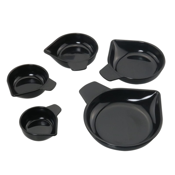 Set 5 tavite pentru cantarire pentru bijuterii, pulberi, lichide, solide, medicamente, negru