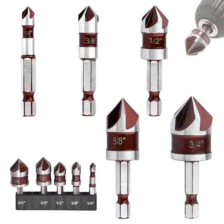 Set de 5 freze, qipuneky, 6-19mm, otel