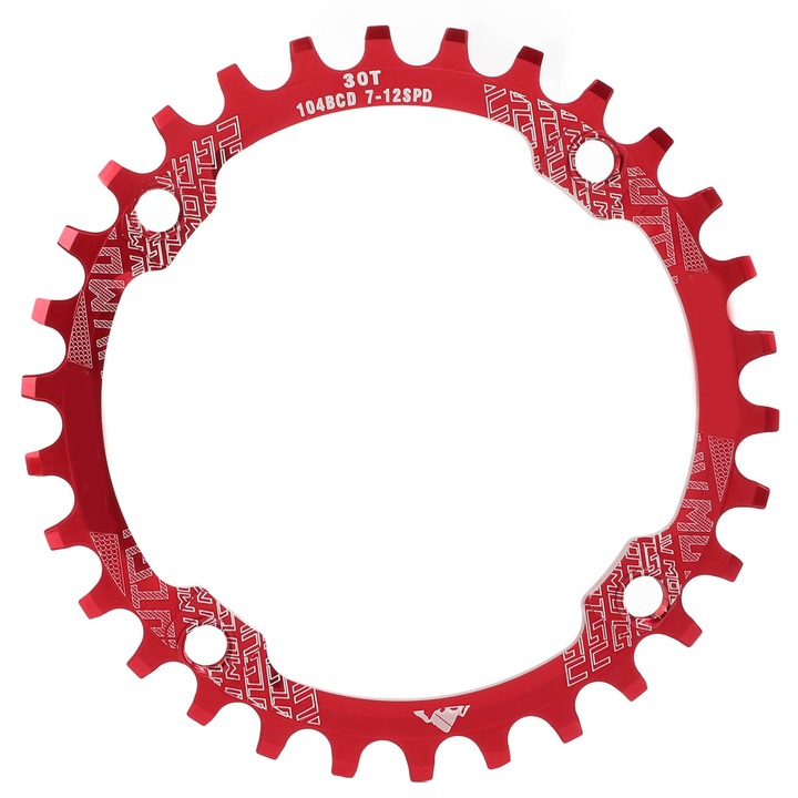 Foi angrenaj bicicleta HERUSI 30T aluminiu rosu 4mm
