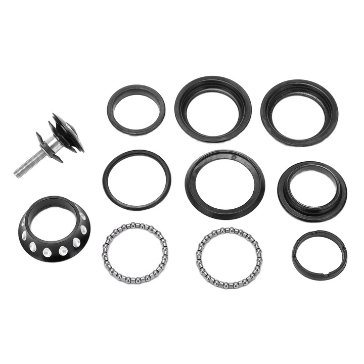 Fém csésze, csapágykészlettel, színes, 44mm, mountain bike-hoz, fekete