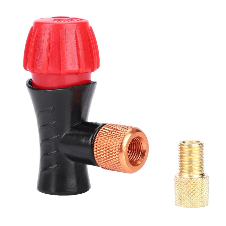 Mini hordozható kerékpárpumpa kettős szelepadapterrel, fekete