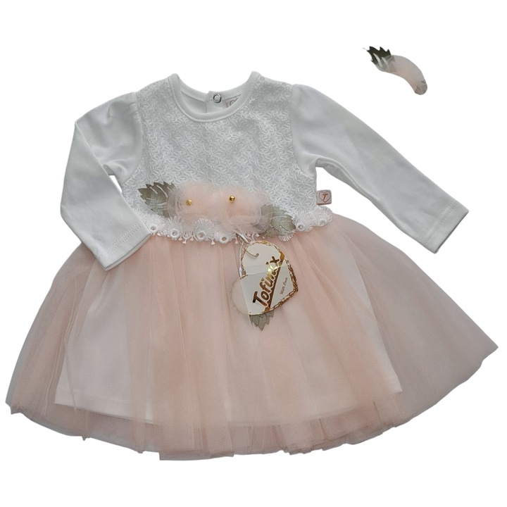 Rochie fete, bumbac, roz, 9luni, 74cm