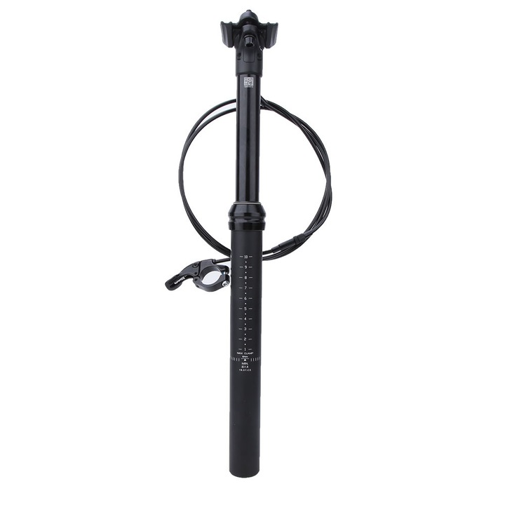 Kerékpár nyeregcső 31.6x440mm fekete alumínium belső kábellel 170cm
