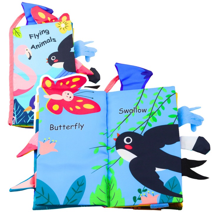Сензорна книга, LEAN TOYS, птици, многоцветна