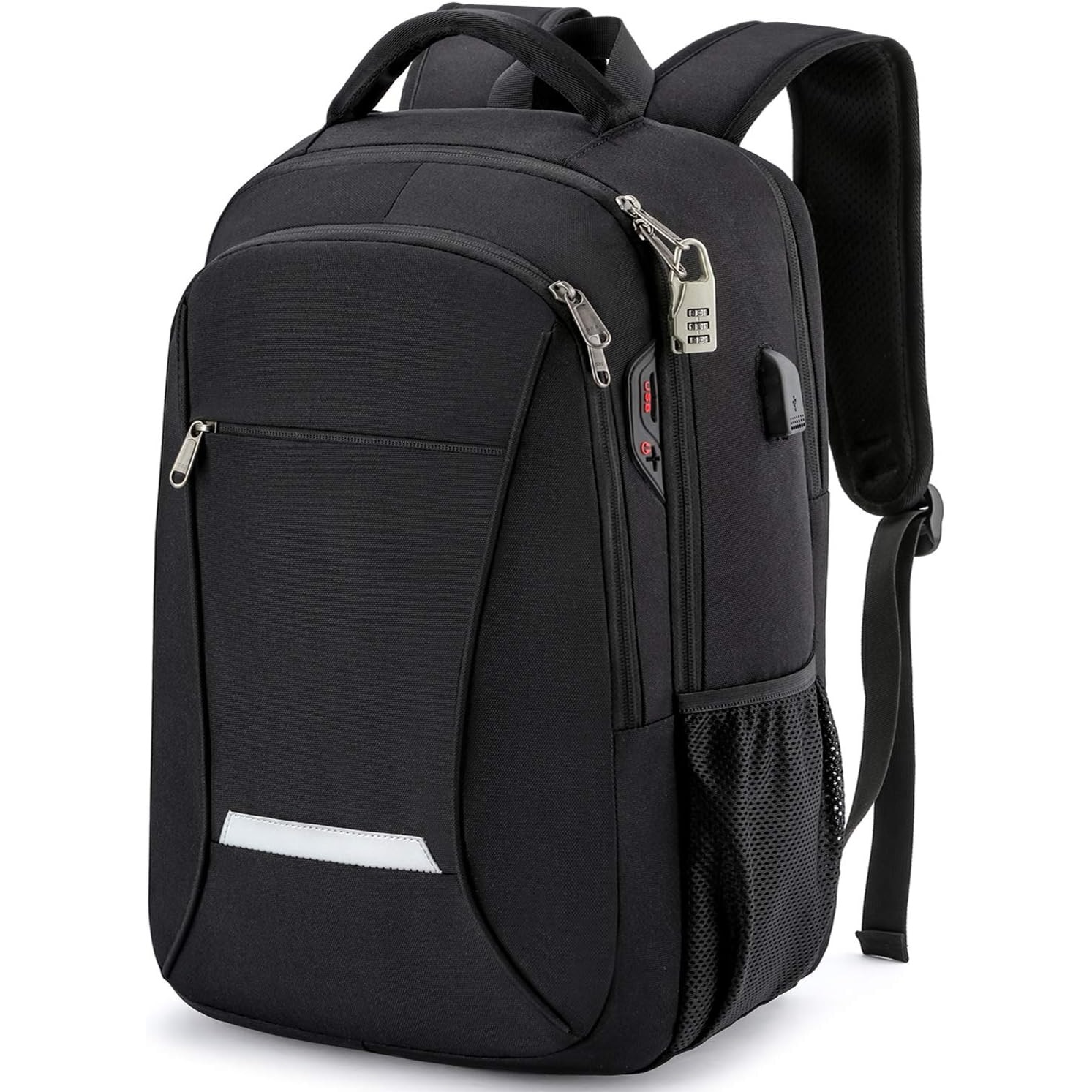 Rucsac laptop 15.6 inch, USB, negru, 46x25x30cm
