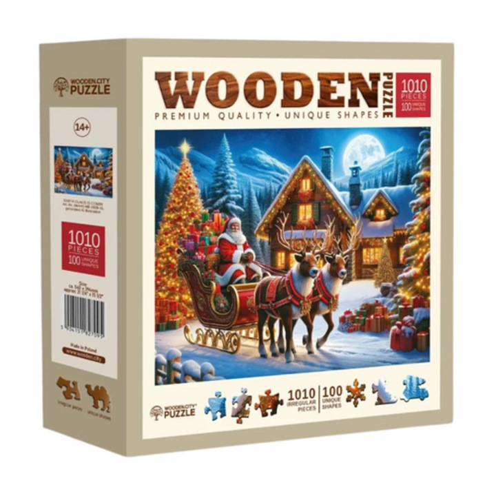 Wooden City 1010 db-os fa puzzle - Jön a Mikulás (NB0809-XL)