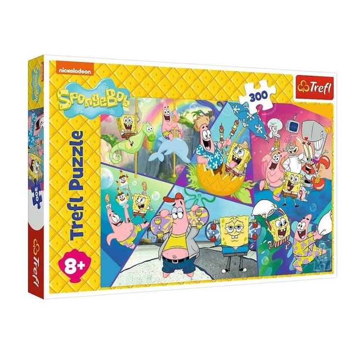 Trefl Пъзел от 300 части - Спондж Боб и жителите на Бикини Ботъм (23038)