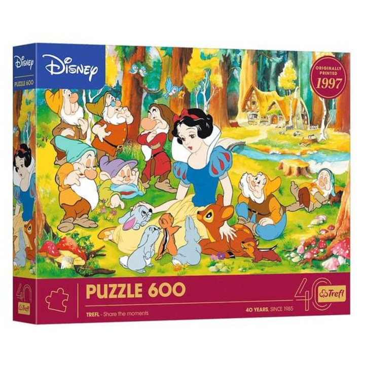 Trefl 600 db-os puzzle - 40 Éves Jubileum - Disney - Hófehérke és a hét törpe (37603)