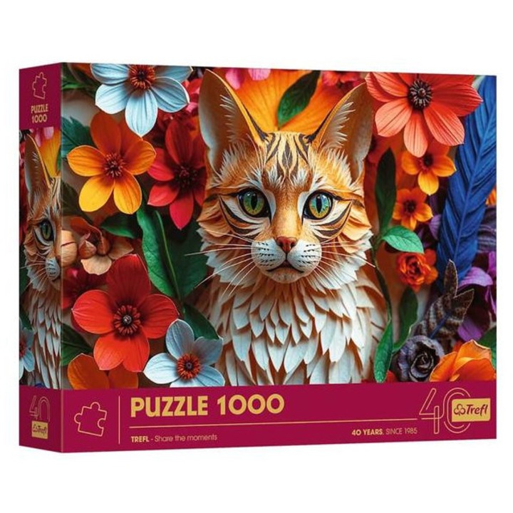 Puzzle trefl 1000 editia aniversara 40 de ani 3d pisica